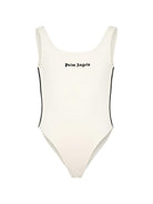 Body per bambina Palm Angels Kids bianco con logo sul davanti PGBD00CS26FLE001 002 PALM ANGELS KIDS 