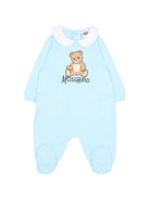 Tutina per neonato Moschino Kids azzurro con dettaglio Teddy Bear M5Y037LCA40 40304 MOSCHINO KIDS 