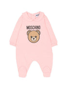 Tutina per neonato Moschino Kids rosa con stampa Teddy Bear MUY098LCA19 50209 MOSCHINO KIDS 