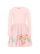 Vestito per bambina Molo Kids rosa con stampa grafica cuori 2W26E203 5745 MOLO KIDS 