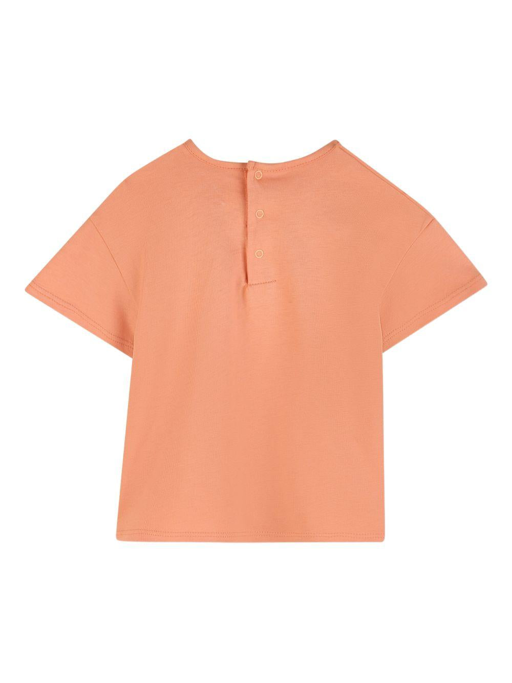 T-shirt per neonata Chloé Kids arancione con scritta logo C20910 43A CHLOE' KIDS 