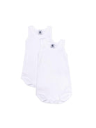 Set di due tutine per neonati Petit Bateau bianche con scollo rotondo A01T5 00 PETIT BATEAU KIDS 