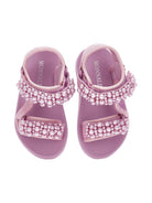Sandali per bambina Monnalisa rosa con applicazioni a perline 8CG012 7700 0065 MONNALISA KIDS 