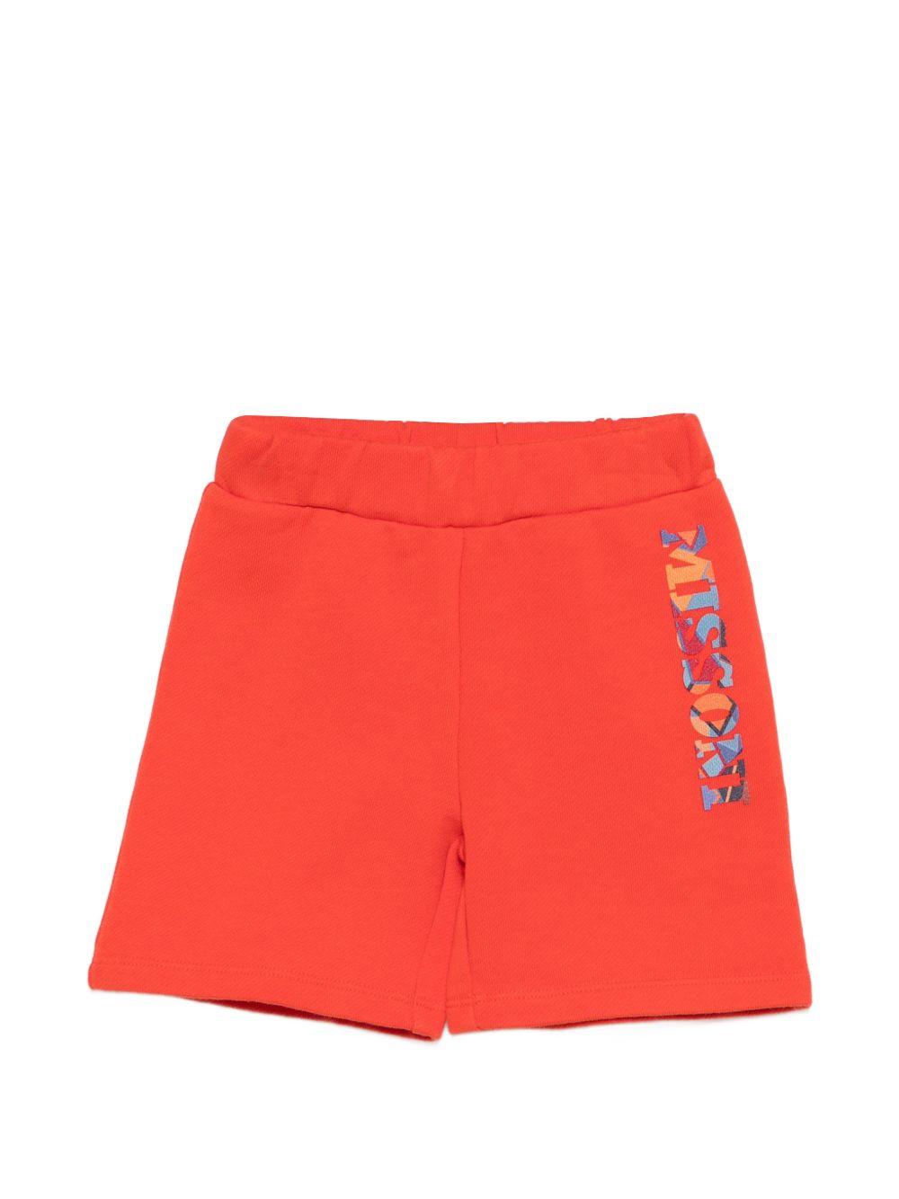 Shorts per neonata Missoni Kids arancione con stampa logo sul davanti MY6549 Z3183 426 MISSONI KIDS 