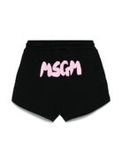 Bermuda per bambina MSGM Kids nero con applicazione posteriore con logo S5MSJGSH094 110/75 MSGM KIDS 