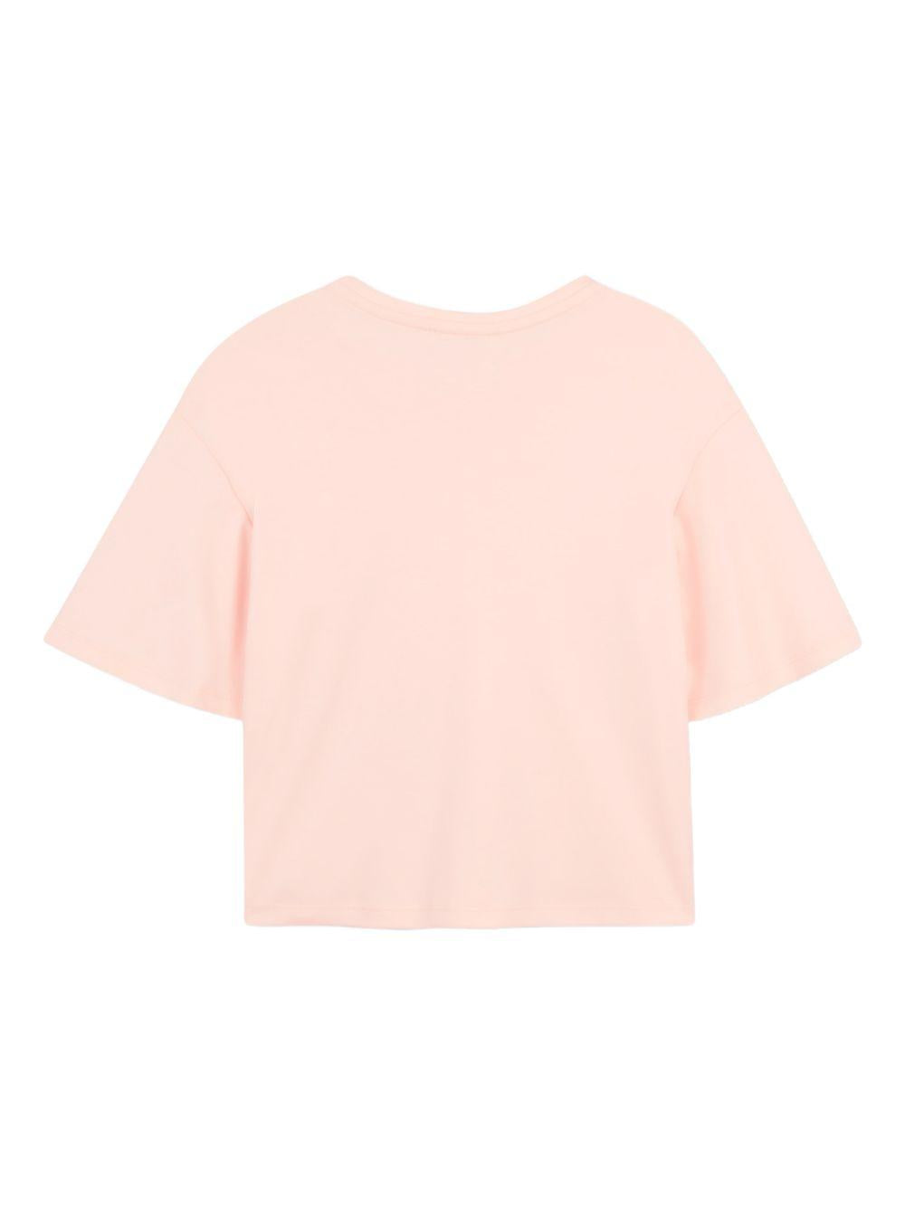 T-shirt per bambina Chloé Kids rosa con dettaglio logo sul davanti C20858 46J CHLOE' KIDS 