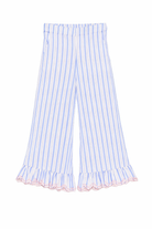 Pantaloni Loukini per bambina Louise Misha bianchi con design a righe azzurre GRI-S26-P0146 BLUE LOUISE MISHA 