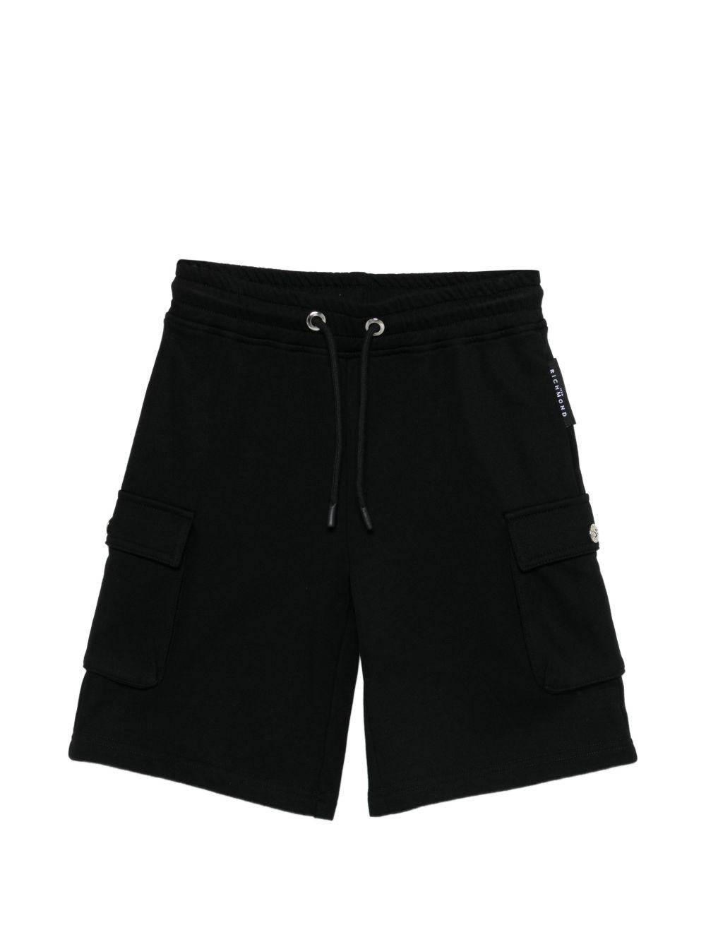 Shorts cargo per bambino John Richmond Junior nero con tasche RBP26060BE BLACK JOHN RICHMOND JUNIOR 