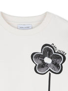 Felpa per bambina The Marc Jacobs Kids bianca con applicazioni a fiore W60749 126 THE MARC JACOBS KIDS 