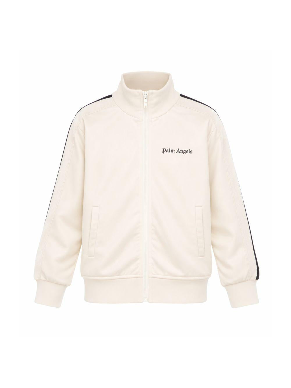 Felpa per bambino Palm Angels Kids bianco crema con dettagli a righe laterali PBBD002S26FAB001 092 PALM ANGELS KIDS 