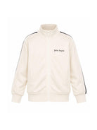 Felpa per bambino Palm Angels Kids bianco crema con dettagli a righe laterali PBBD002S26FAB001 092 PALM ANGELS KIDS 