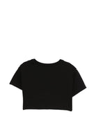 T-shirt per bambina John Richmond Junior nera modello crop RGP26123TS BLACK JOHN RICHMOND KIDS 