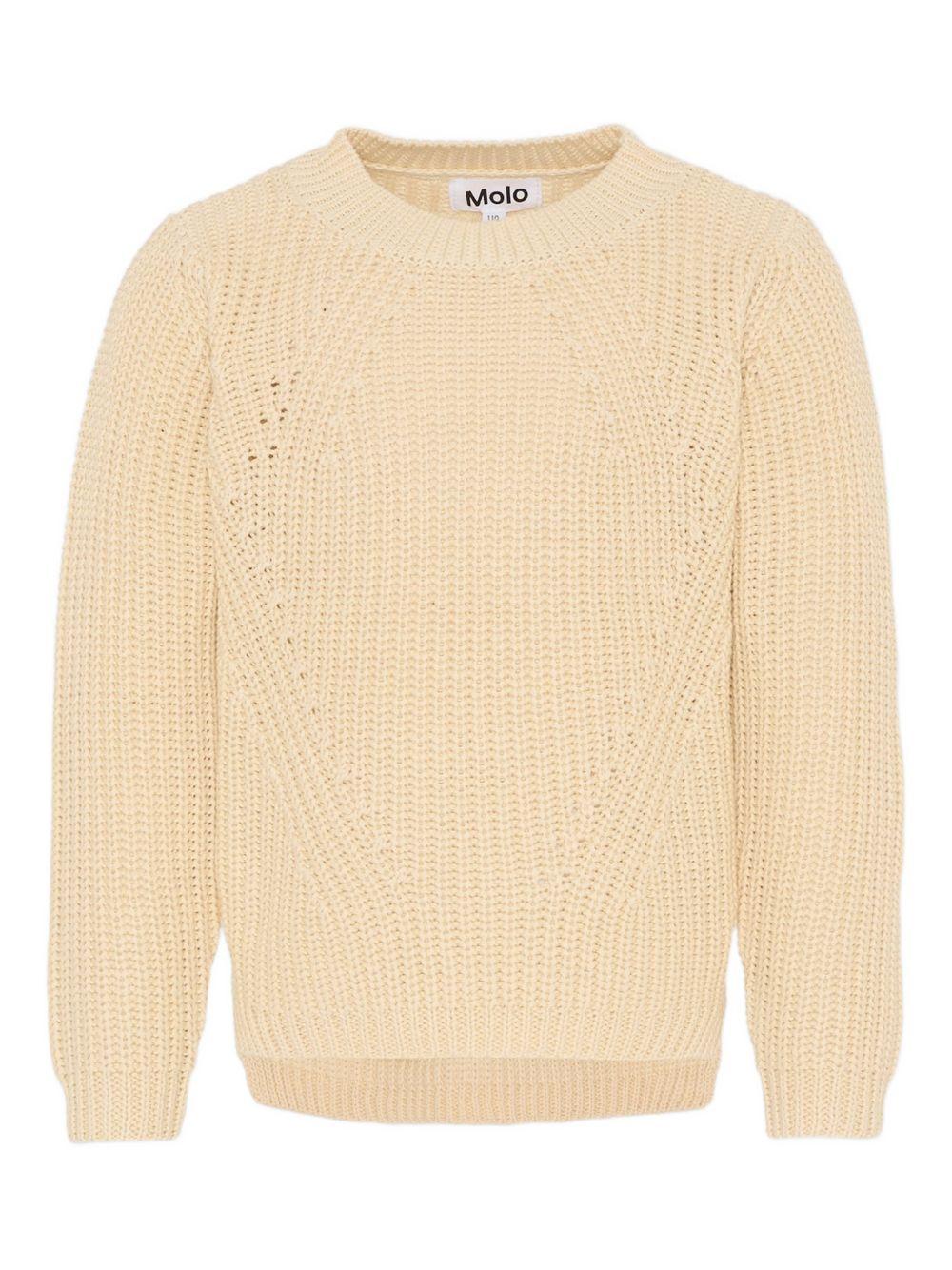 Maglione per bambina Molo beige con texture traforata 2S26K202 8894 MOLO KIDS 