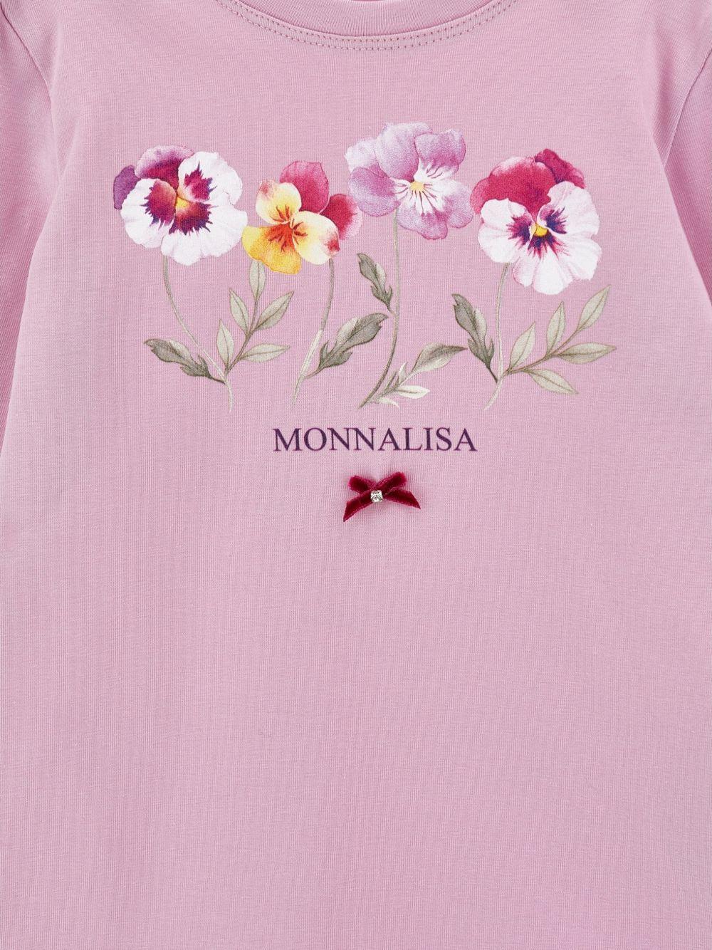T-shirt per bambina Monnalisa Kids rosa con stampa a fiori 11H615 8201 0063 MONNALISA KIDS 