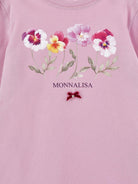 T-shirt per bambina Monnalisa Kids rosa con stampa a fiori 11H615 8201 0063 MONNALISA KIDS 