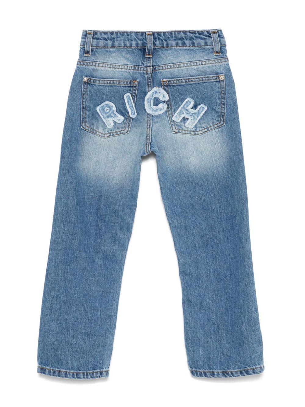 Jeans per bambino John Richmond Junior in denim con logo sul retro RBP25189JE DENIM BLUE MEDIUM JOHN RICHMOND KIDS 