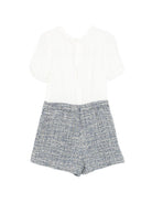 Tuta  per bambina Elisabetta Franchi La Mia Bambina multicolore con motivo intreccciato EFTA1160TV123 D915 ElISABETTA FRANCHI KIDS 