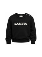 Felpa per bambino Lanvin Kids nera con applicazione logo N30402 09B LANVIN KIDS 