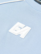 T-shirt per bambino Emporio Armani Kids azzurra con toppa con logo sul davanti EB001345 AF10497 U9360 EMPORIO ARMANI KIDS 