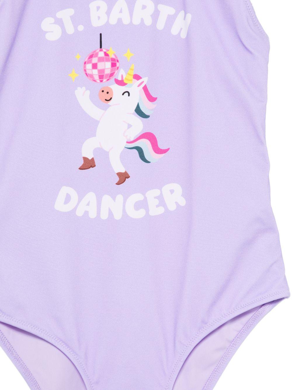 Costume da bagno per bambina MC2 Saint Barth Kids viola con stampa unicorno CARO001 03779L MC2 ST. BARTH KIDS 