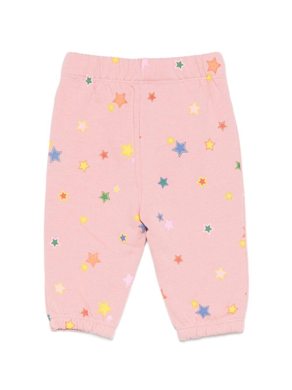 Pantaloni per neonato Stella McCartney Kids rosa con stampa grafica all-over TZ6030 Z4021 507MC STELLA McCARTNEY KIDS 