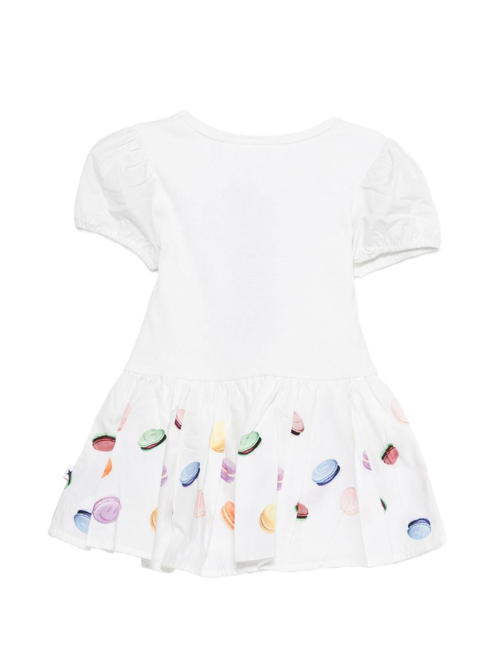 Abito Caitlin per neonata Molo bianco con stampa di macaron 4S26E109 9834 MOLO 