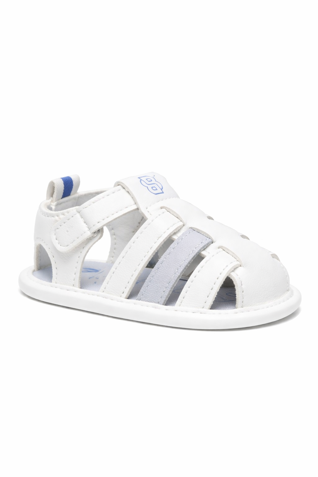 Sandali per neonato Boss Kids bianchi con stampa logo J52834 813 BOSS KIDS 