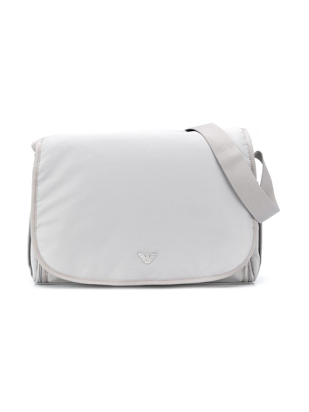 Borsa fasciatoio per neonati Emporio Armani Kids grigio con logo argento 402145 CC904 00341 EMPORIO ARMANI KIDS 