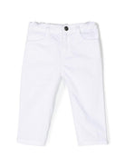 Pantaloni per neonato Emporio Armani Kids bianchi con logo ricamato sul retro 8NHJ02 4N7LZ 0100 EMPORIO ARMANI KIDS 