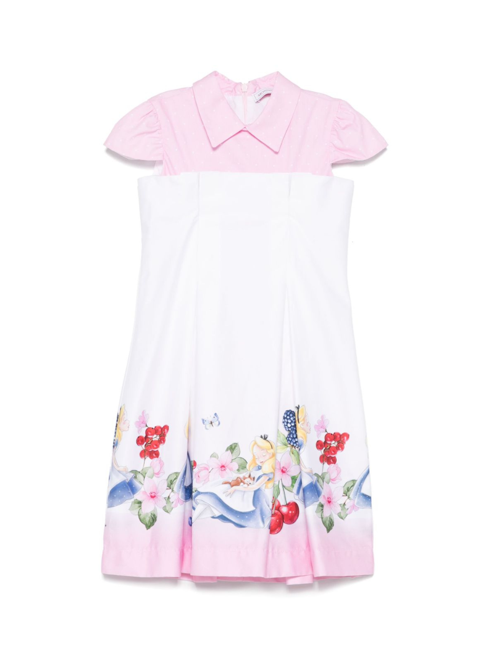 Abito per bambina Monnalisa bianco in raso con bustino 11E920 5669 9990 MONNALISA 