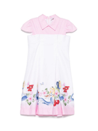 Abito per bambina Monnalisa bianco in raso con bustino 11E920 5669 9990 MONNALISA 