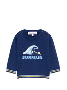Maglione per neonato Tartine Et Chocolat blu con ricamo surfeur CC18111 46 TArtine & Chocolat KIDS 