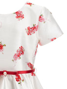 Abito per bambina Monnalisa bianco con motivo a fiori con cintura 71G910 7610 0001 MONNALISA KIDS 