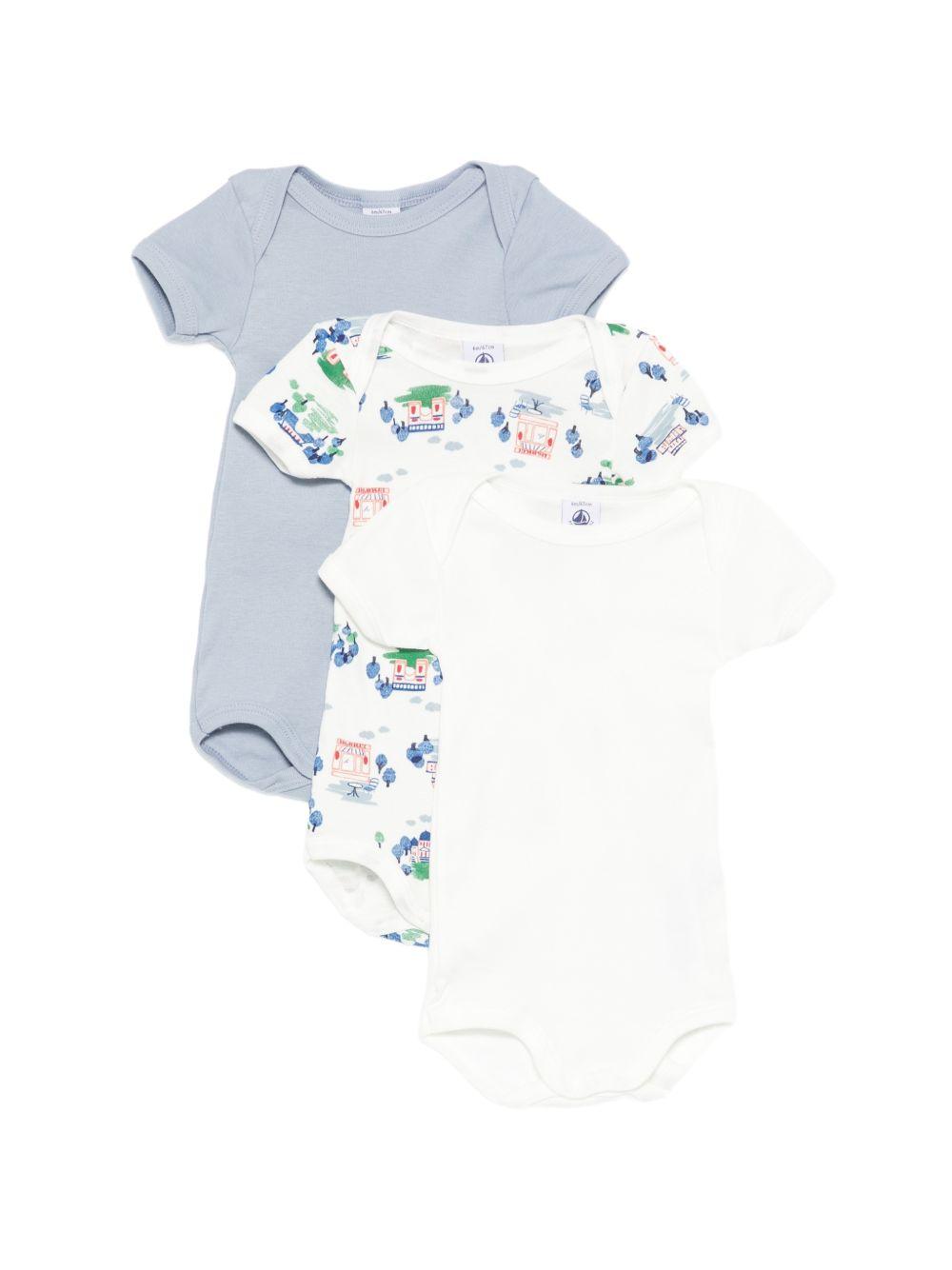 Set di tre body per neonato Petit Bateau multicolore con stampa grafica A0GYB 00 PETIT BATEAU KIDS 