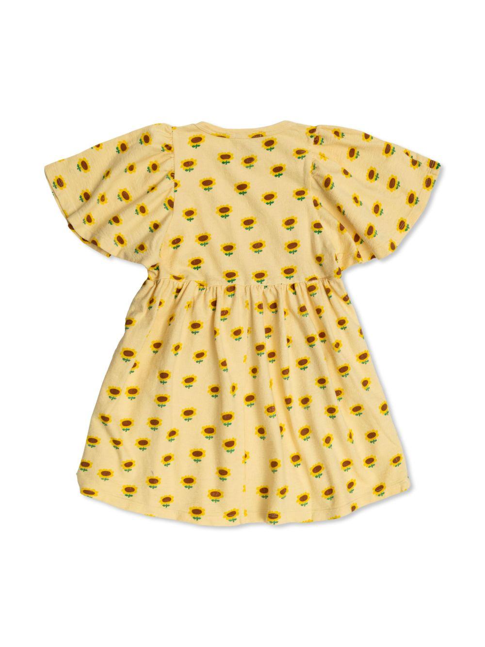 Abito per bambina Bobo Choses Sunflower giallo con stampa girasole B125AC090 199 BOBO CHOSES KIDS 