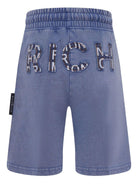 Shorts per bambino John Richmond Junior blu con targhetta con logo e stampa RBP25114BE BLUE MELANGE JOHN RICHMOND KIDS 