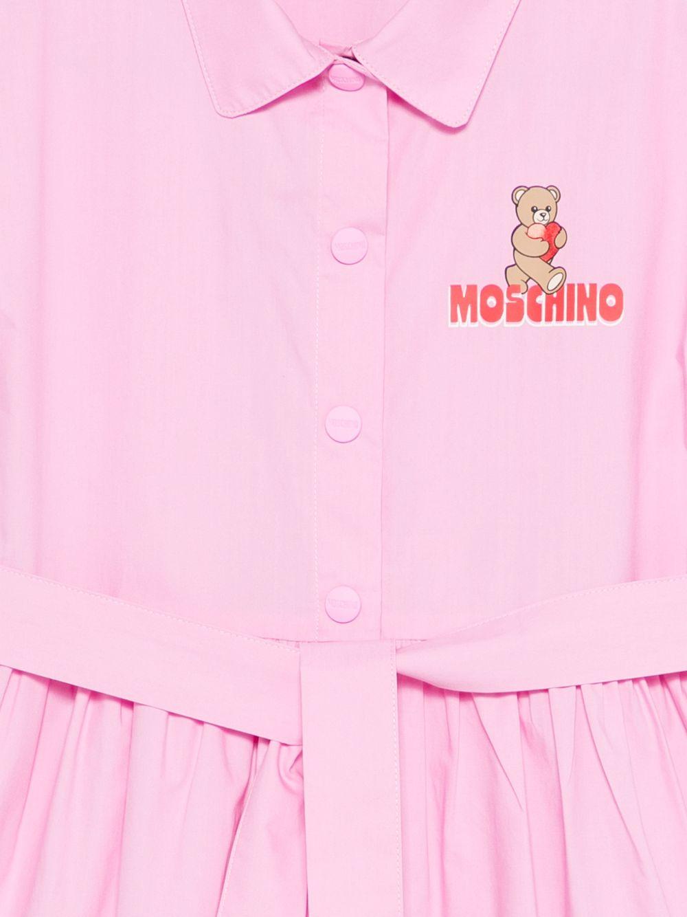 Abito per bambina Moschino Kids rosa con stampa Teddy Bear HAV0EOLLA10 51473 MOSCHINO KIDS 