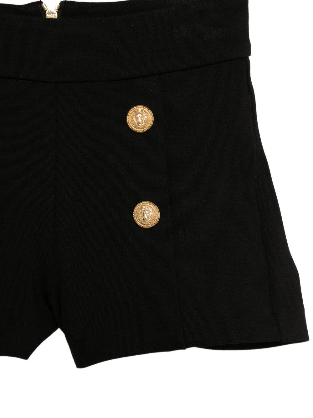 Shorts per bambina Balmain Kids neri con bottoni color oro BY6B69 J0371 930OR BALMAIN KIDS 