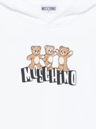 Felpa per bambini Moschino Kids bianchi con tre Teddy Bear HQF07KLCA89 10101 MOSCHINO KIDS 