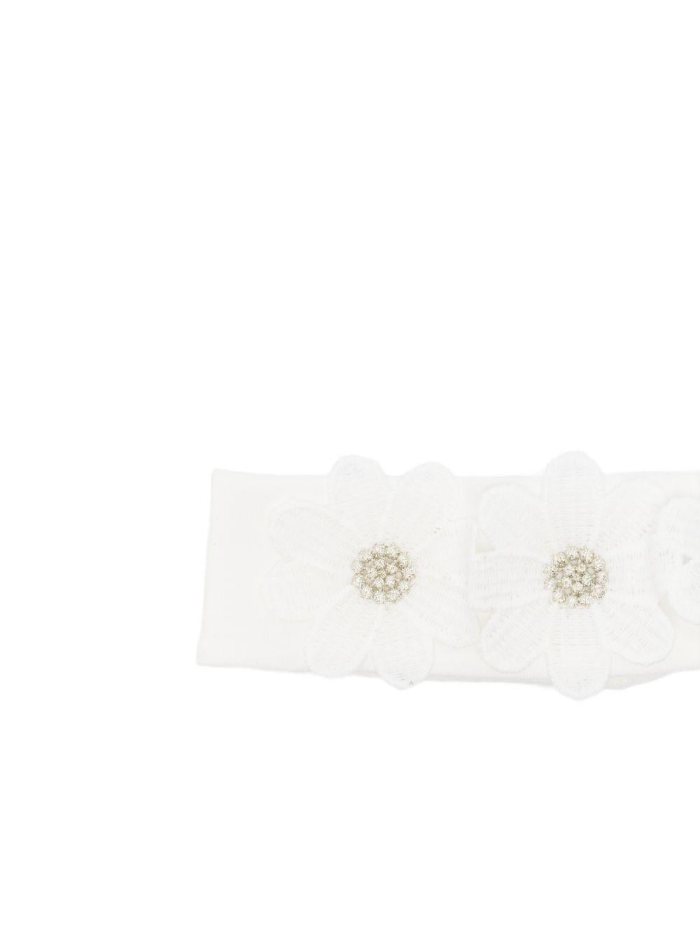 Fascia per neonata La Stupenderia bianca con applicazione fiori 2ABFA58 X01 LA STUPENDERIA 