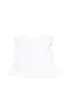 Top da neonata Balmain Kids bianco con ruches BY8032 Z3672 100RS BALMAIN KIDS 