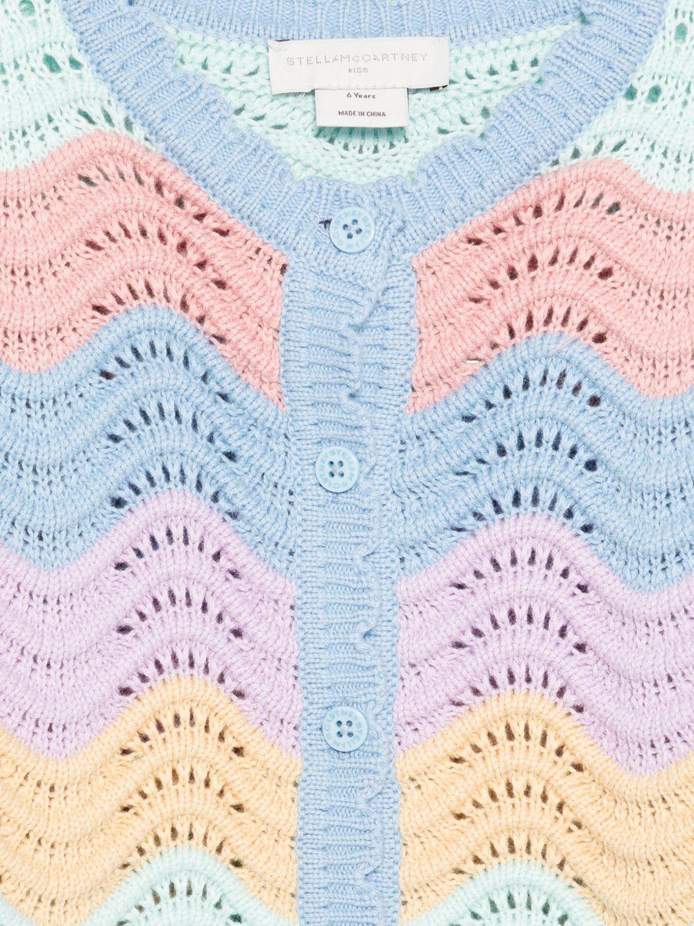 Maglione per bambina Stella McCartney Kids multicolore con motivo a onde orizzontali TY9B10 Z2922 999 STELLA McCARTNEY KIDS 