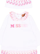 Set tutina e cappellino per neonata Missoni Kids bianco con motivo a zigzag MYB010 Z3672 100FU MISSONI KIDS 