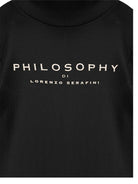 T-shirt per bambina Philosophy Di Lorenzo Serafini Kids nera con stampa logo I1F619 6212 P050 PHILOSOPHY 
