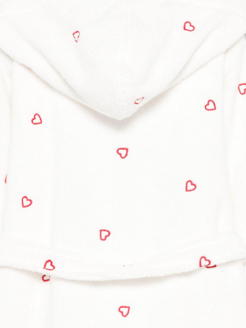 Accappatoio per bambini Petit Bateau bianco con motivo a cuori A0DS4 01 PETIT BATEAU 