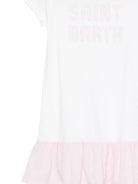 Abito Abbey da bambina MC2 Saint Barth Kids bianco con volant in pizzo sangallo ABY0002 03585L MC2 ST. BARTH KIDS 