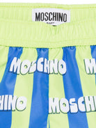 Costume da bagno per neonato Moschino Kids verde con motivo a righe azzurre MUL00BLKA02 83676 MOSCHINO KIDS 