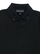 Polo per bambino Emporio Armani Kids nero con abbottonatuira frontale EB001645 AF28486 UB118 EMPORIO ARMANI KIDS 