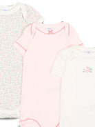 Set di tre body per neonata Petit Bateau multicolore con stampa floreale A0GYK 00 PETIT BATEAU KIDS 