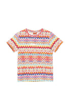T-shirt per bambina Missoni Kids multicolore con motivo a zig zag MY8A71 Z3756 999 MISSONI KIDS 